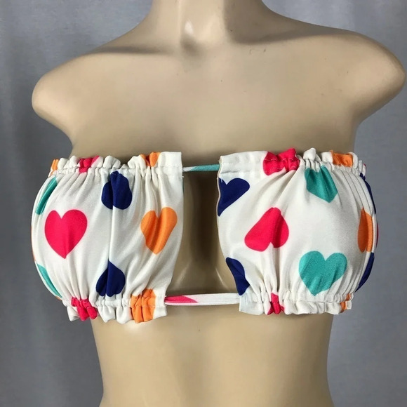 Zuliana Size Small Heart Strapless Top Bikini Set. Made in USA. New With Tags. - Picture 2 of 8